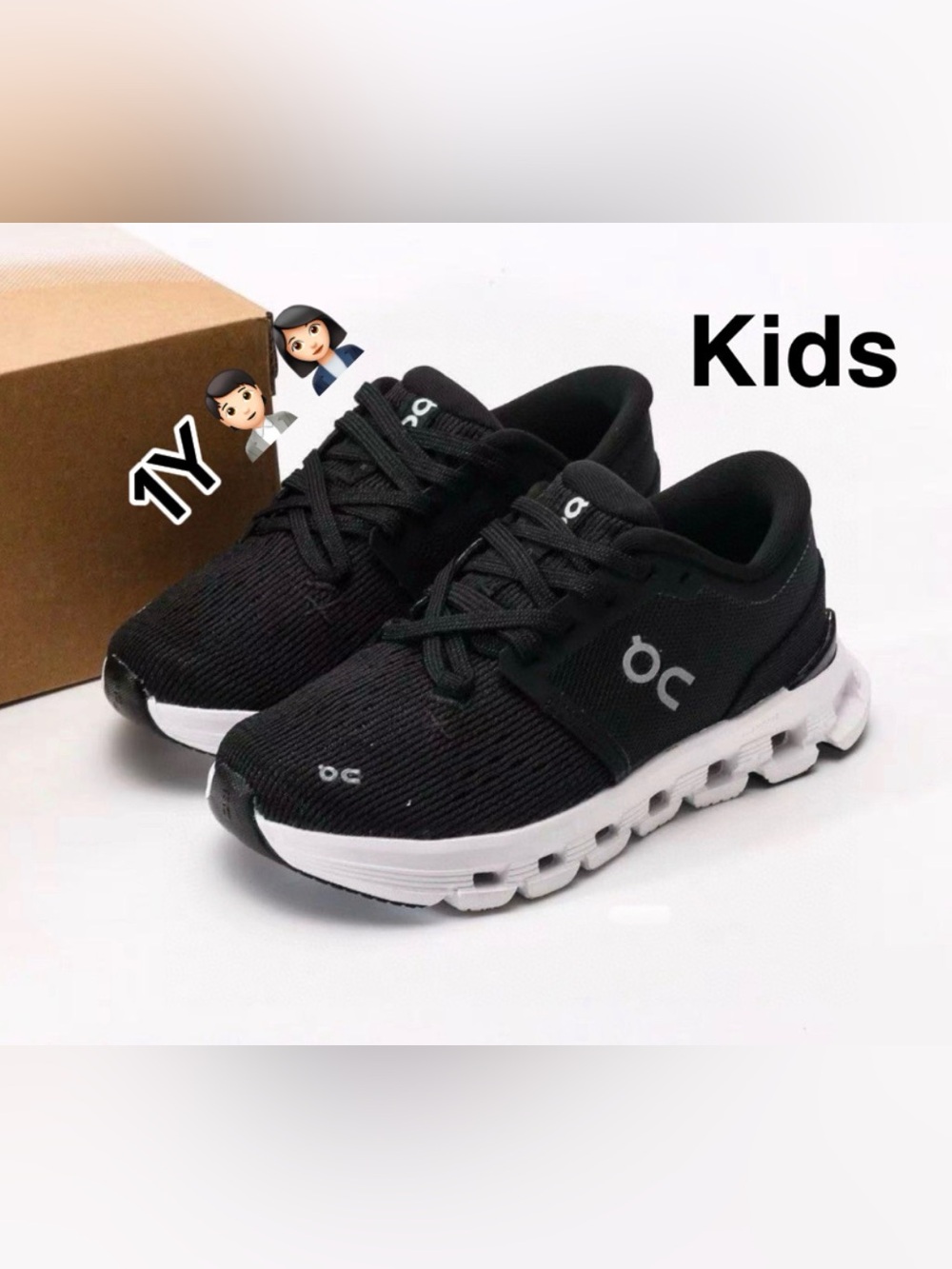 On Running Kids cloud X 4 Black and White Cloud-inspired
Sneakers🙋🏻‍♀️ (Size 1Y)